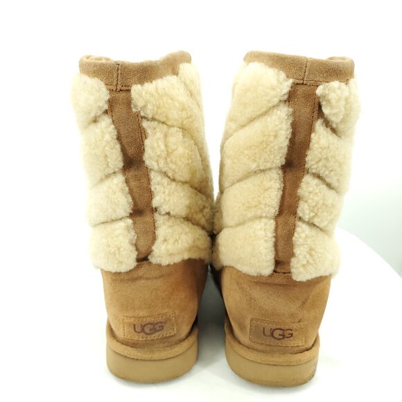 UGG Tania Genuine Shearling Pull On Winter Boots 9/40/Tan - Picture 6 of 12